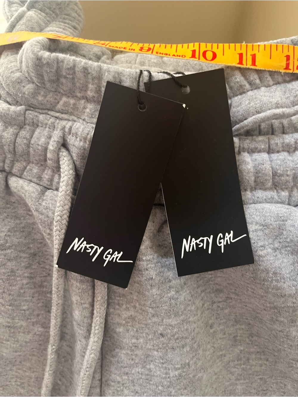 Nasty Gal Heather Gray Drawstring Jogger Sweatpants